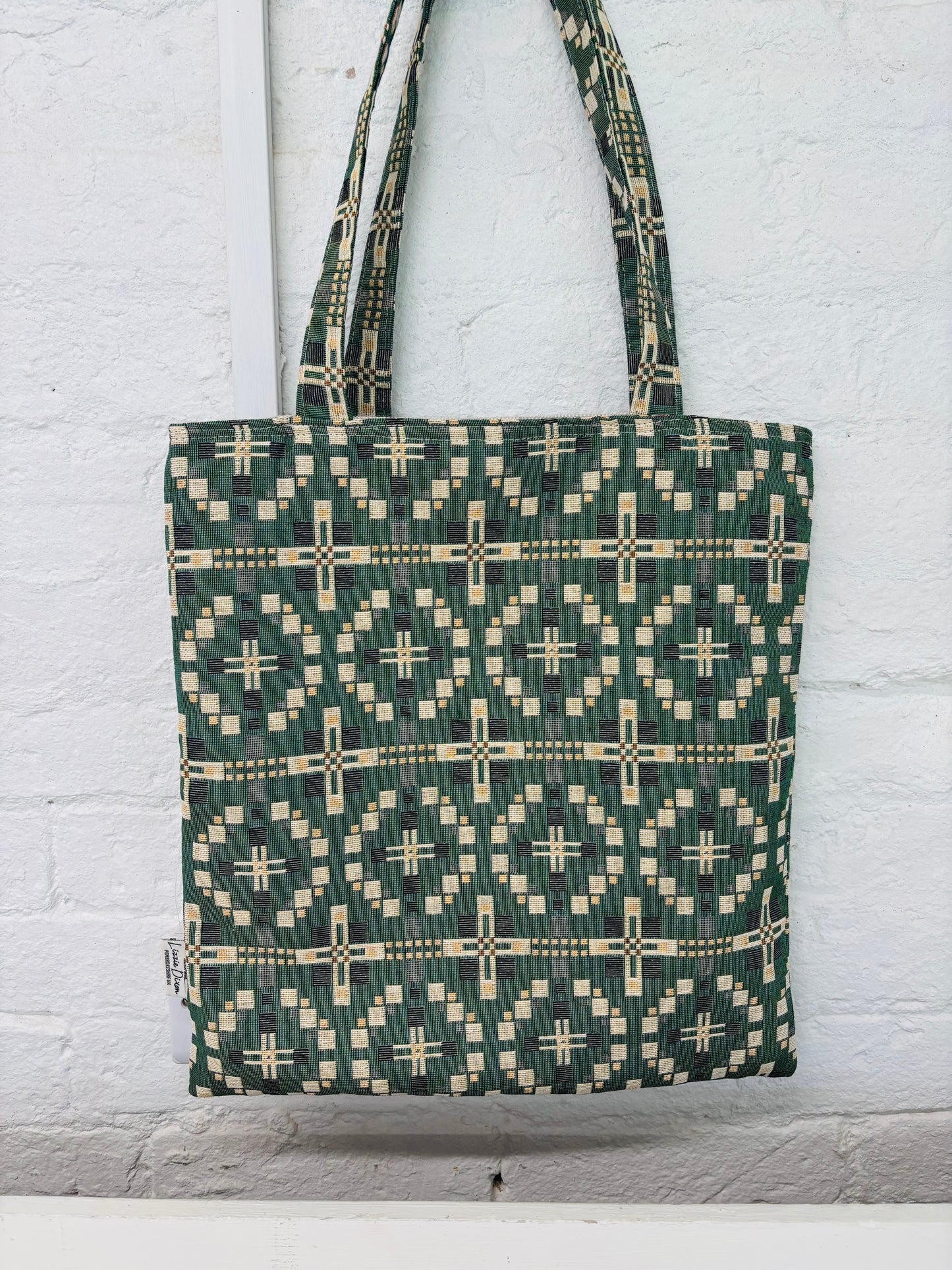Vintage Cross Welsh Blanket Tote style Shopping Bag