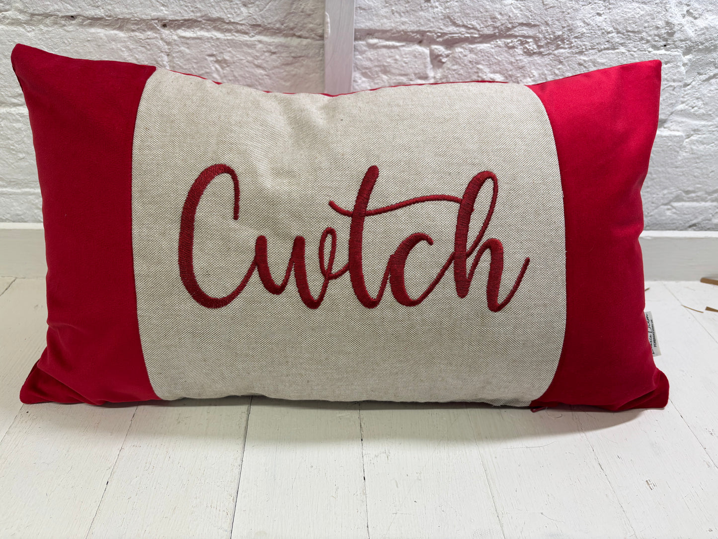 Red Velvet Cwtch Cushion