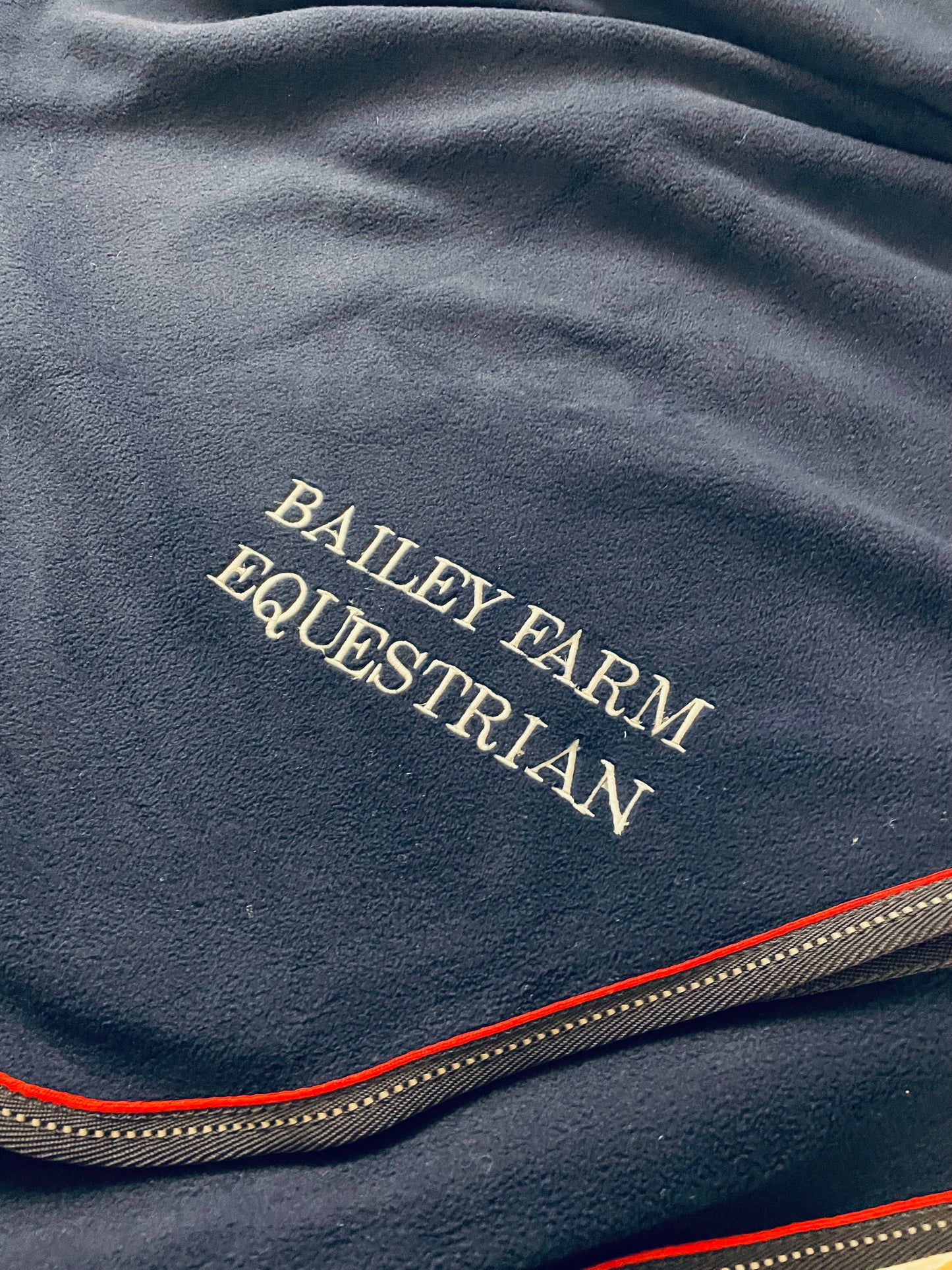 Rhinegold Comfey  Fleece Rug-Navy with Embroidered names