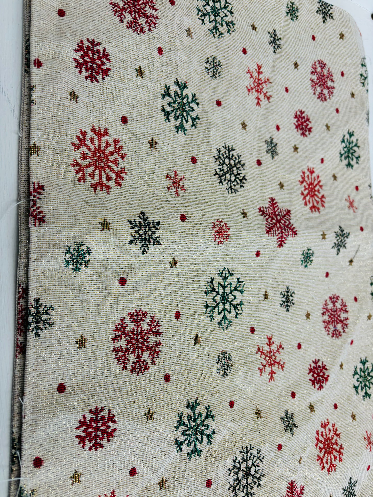 Gold Snowflake fabric Placemat (set of2)