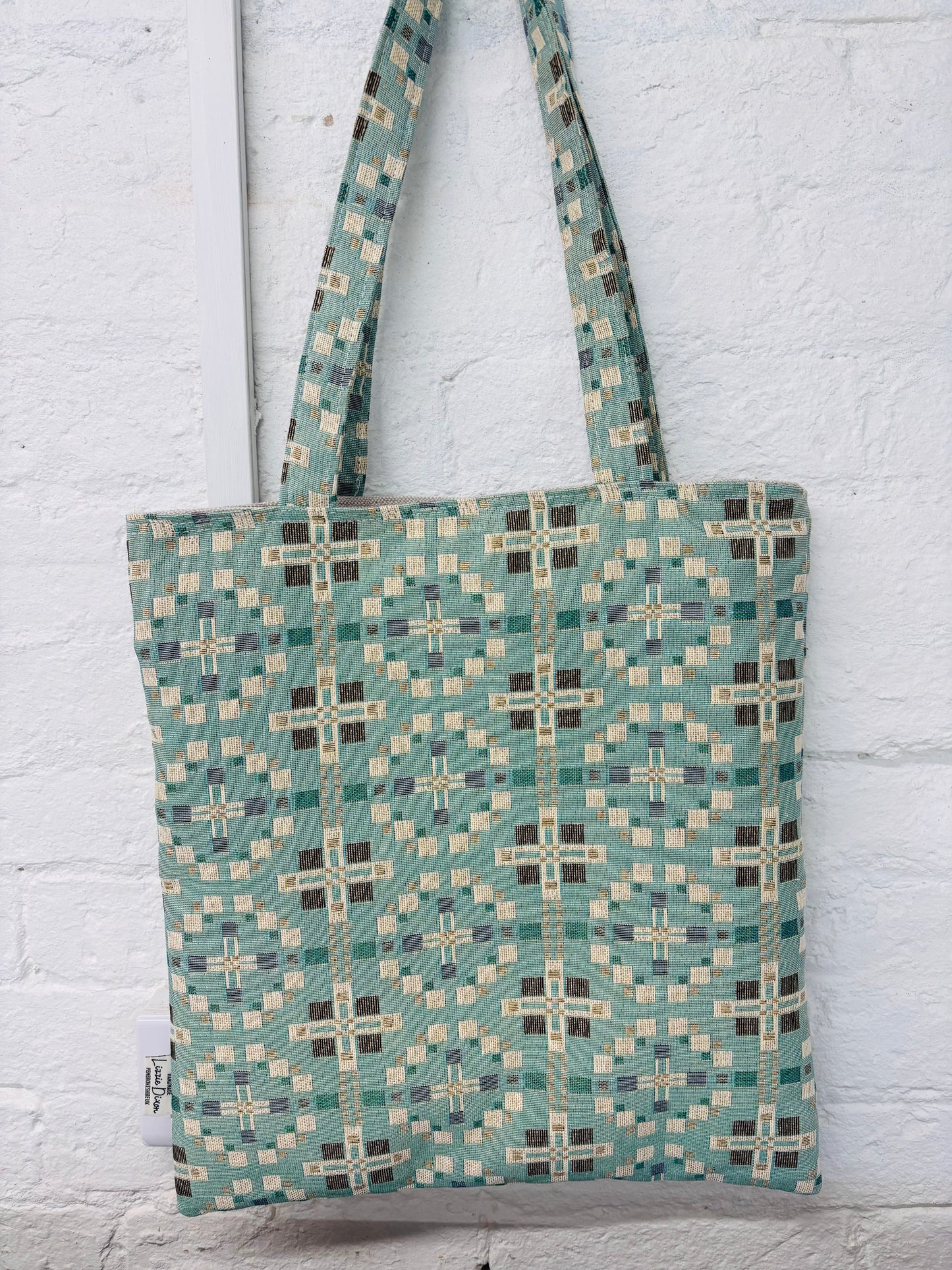 Vintage Cross Welsh Blanket Tote style Shopping Bag