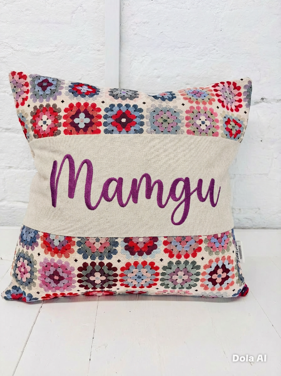 Granny Square Mother’s Day Cushion - Personalised Cushion
