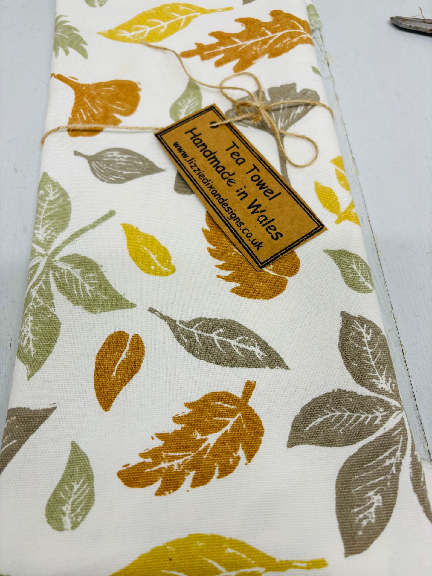 Autumnal leaf Print Tea Towel