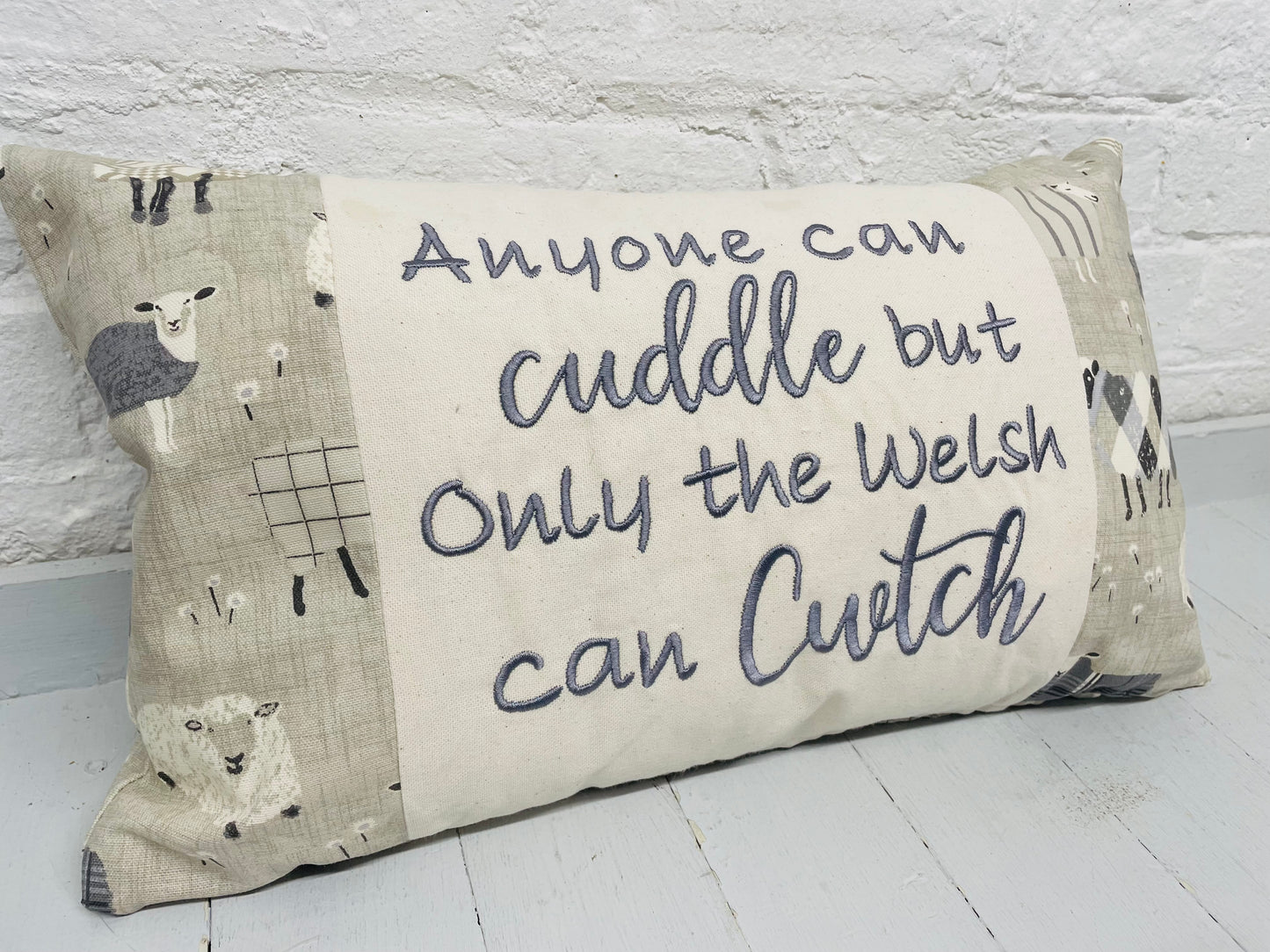 Sheep Design-Anyone can cuddle but only the Welsh can Cwtch -New