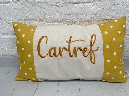 Cartref Ochre Dotty Cushion