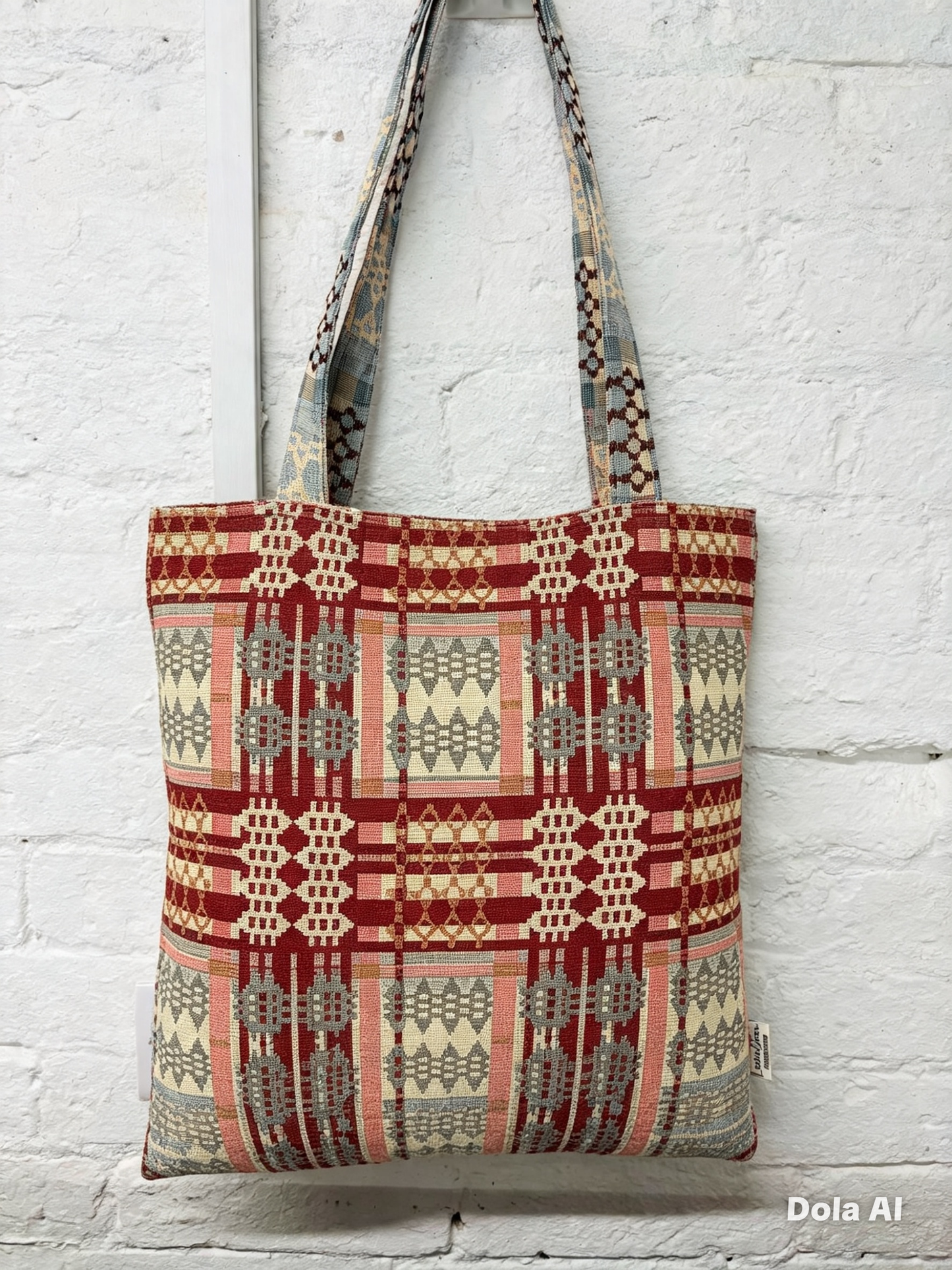 Christmas  Red Welsh Blanket Design Tote style Shopping Bag