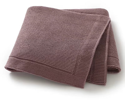 Soft Mocha Knitted Baby blanket-Personalised