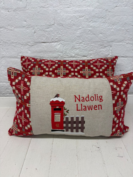 Christmas post box Vintage Cross Cushion