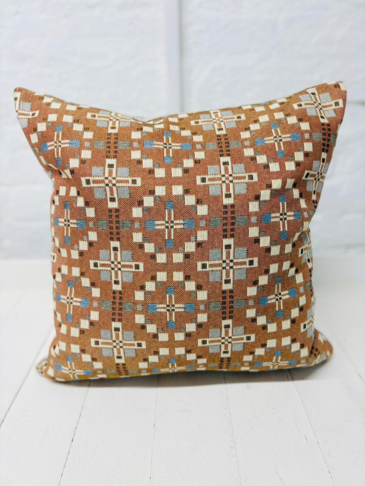 Vintage Cross Welsh Blanket Cushion- Plain Cushion