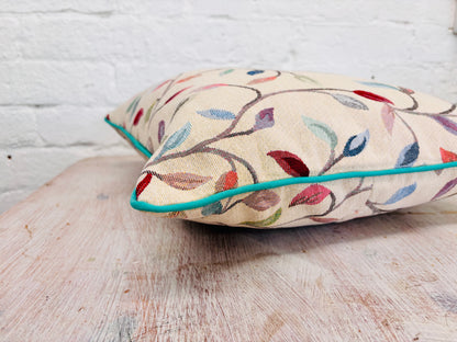 Piped Cushion- Beaufort vine leaf Tapestry Cushion.