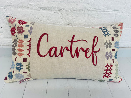 Welsh Blanket style  Cushion- Cartref Cushion