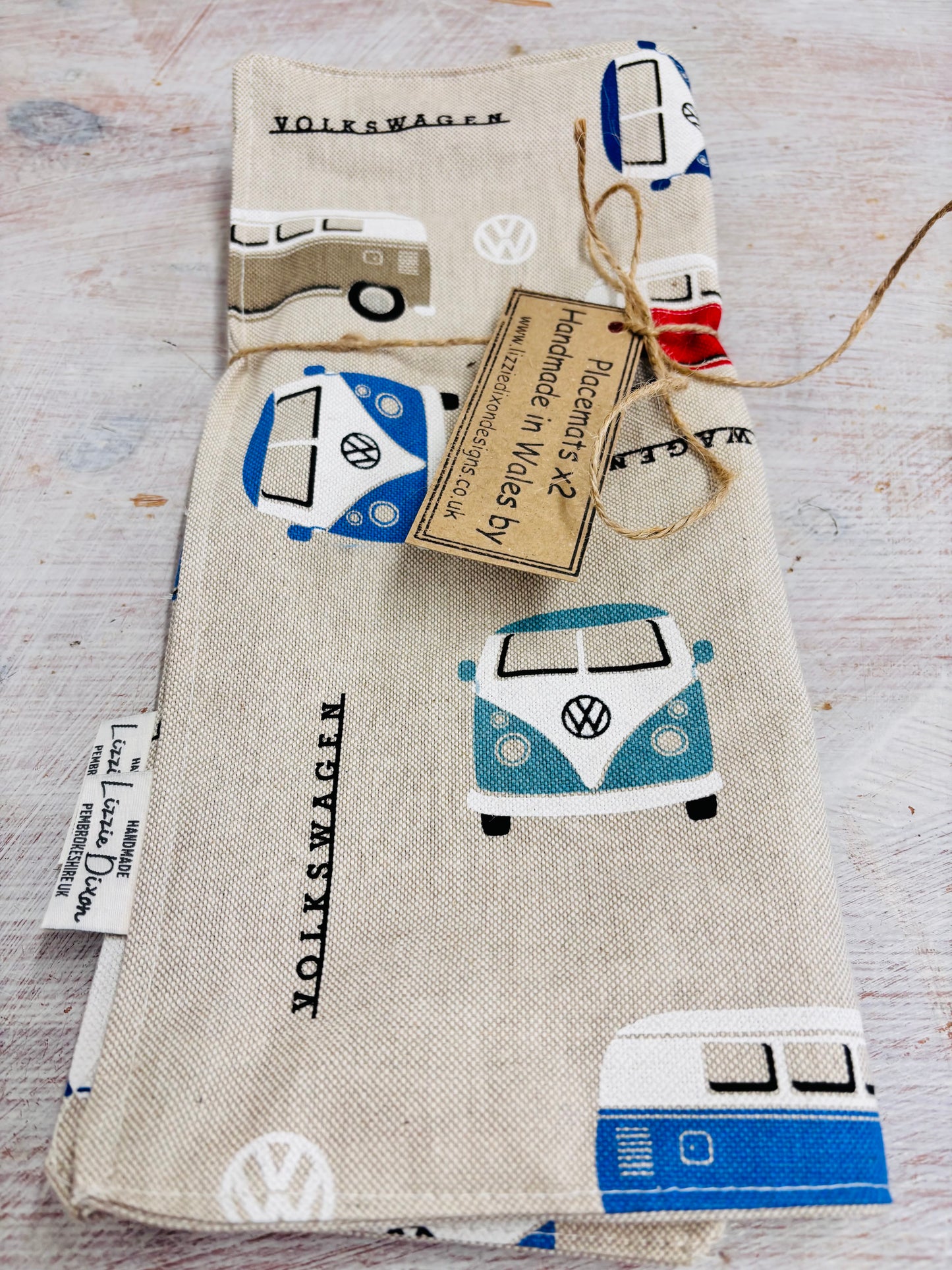 VW Csmper Can  print fabric Table runner -3 lengths