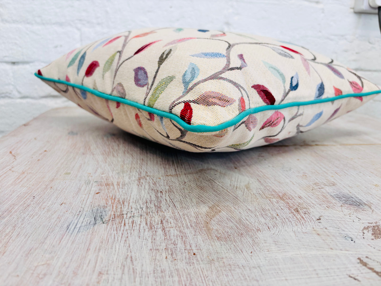 Piped Cushion- Beaufort vine leaf Tapestry Cushion.