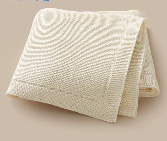 Soft Cream soft Knitted  Baby blanket-Personalised