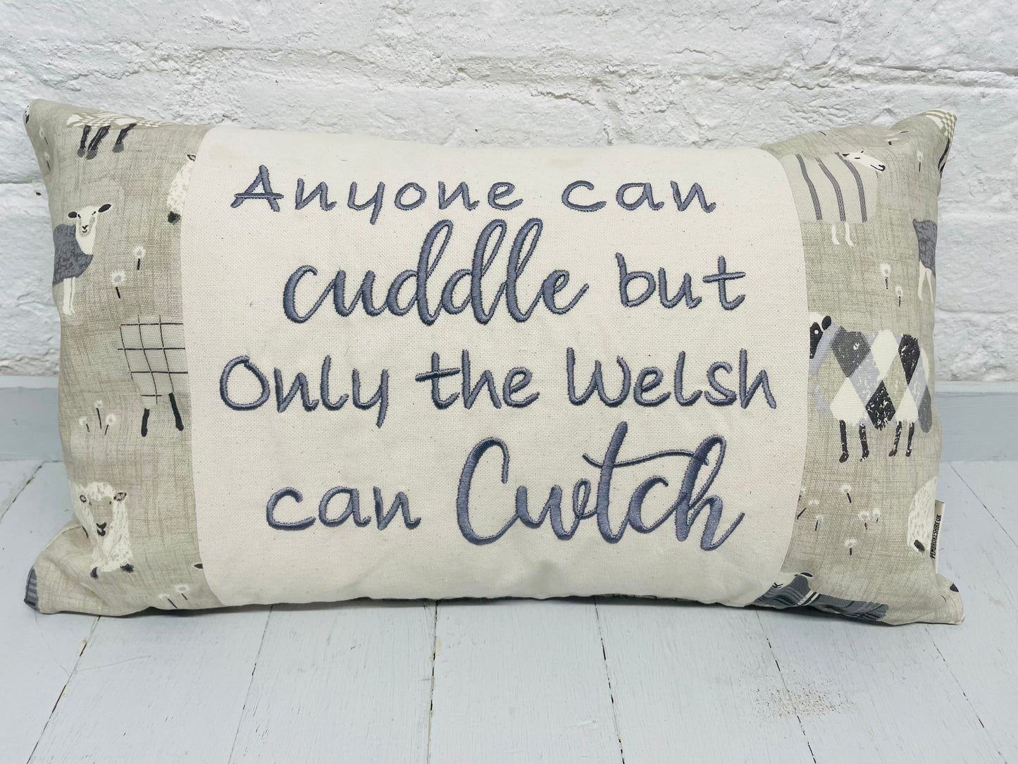 Sheep Design-Anyone can cuddle but only the Welsh can Cwtch -New