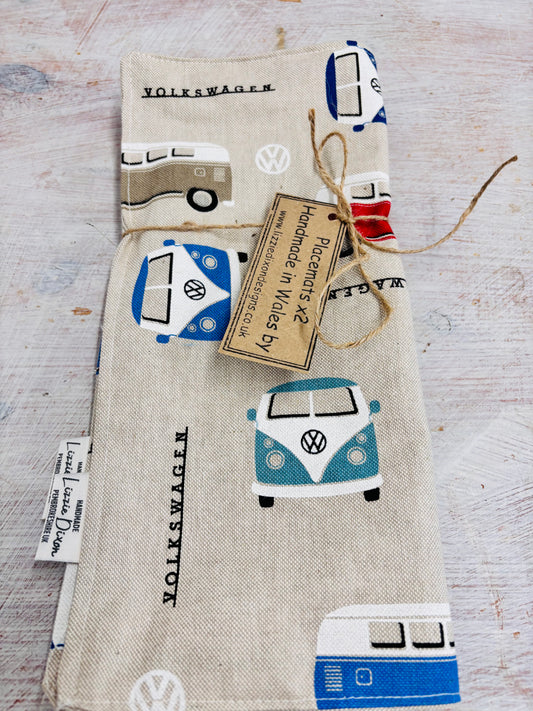 VW Csmper Can  print fabric Table runner -3 lengths
