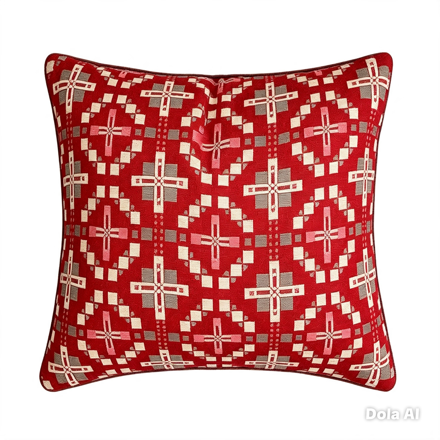 Christmas pudding  Nadolig llawen Red Vintage Cross