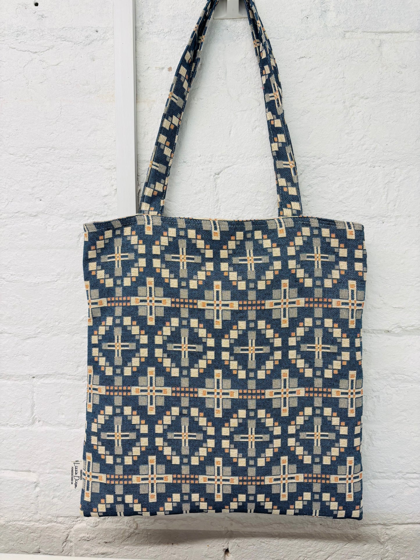 Vintage Cross Welsh Blanket Tote style Shopping Bag