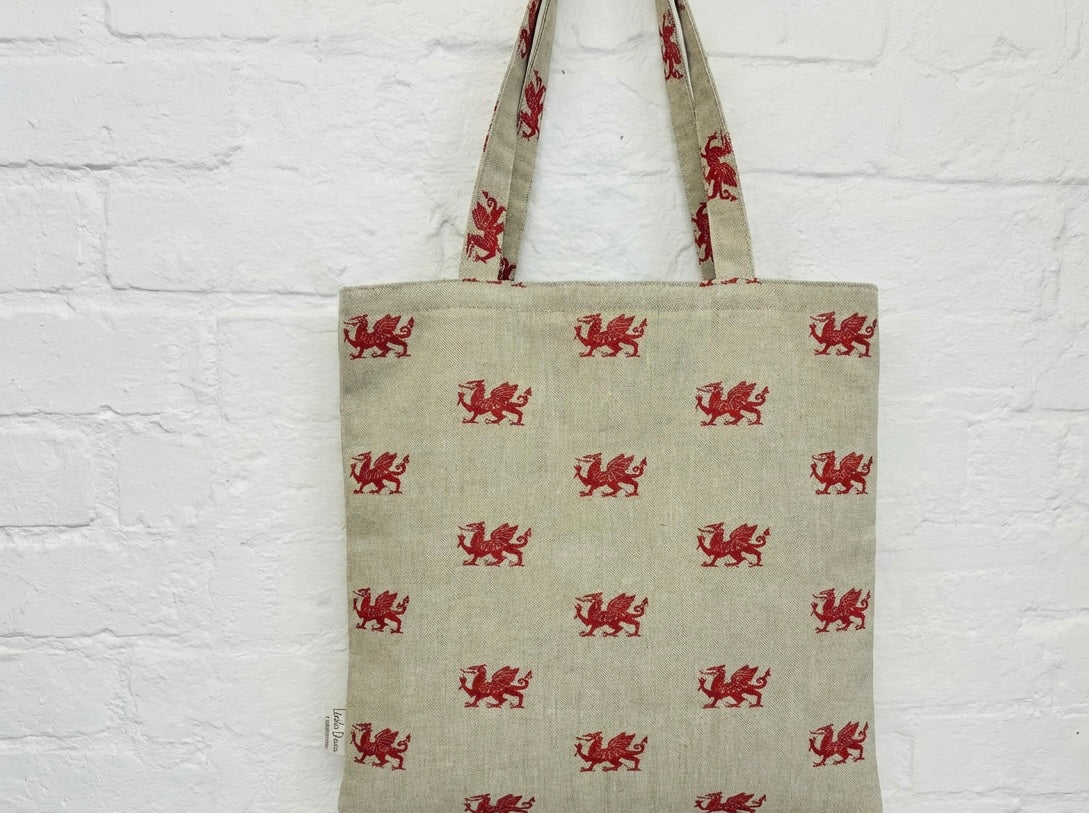 Dragon fabric Tote style Shopping. Bag