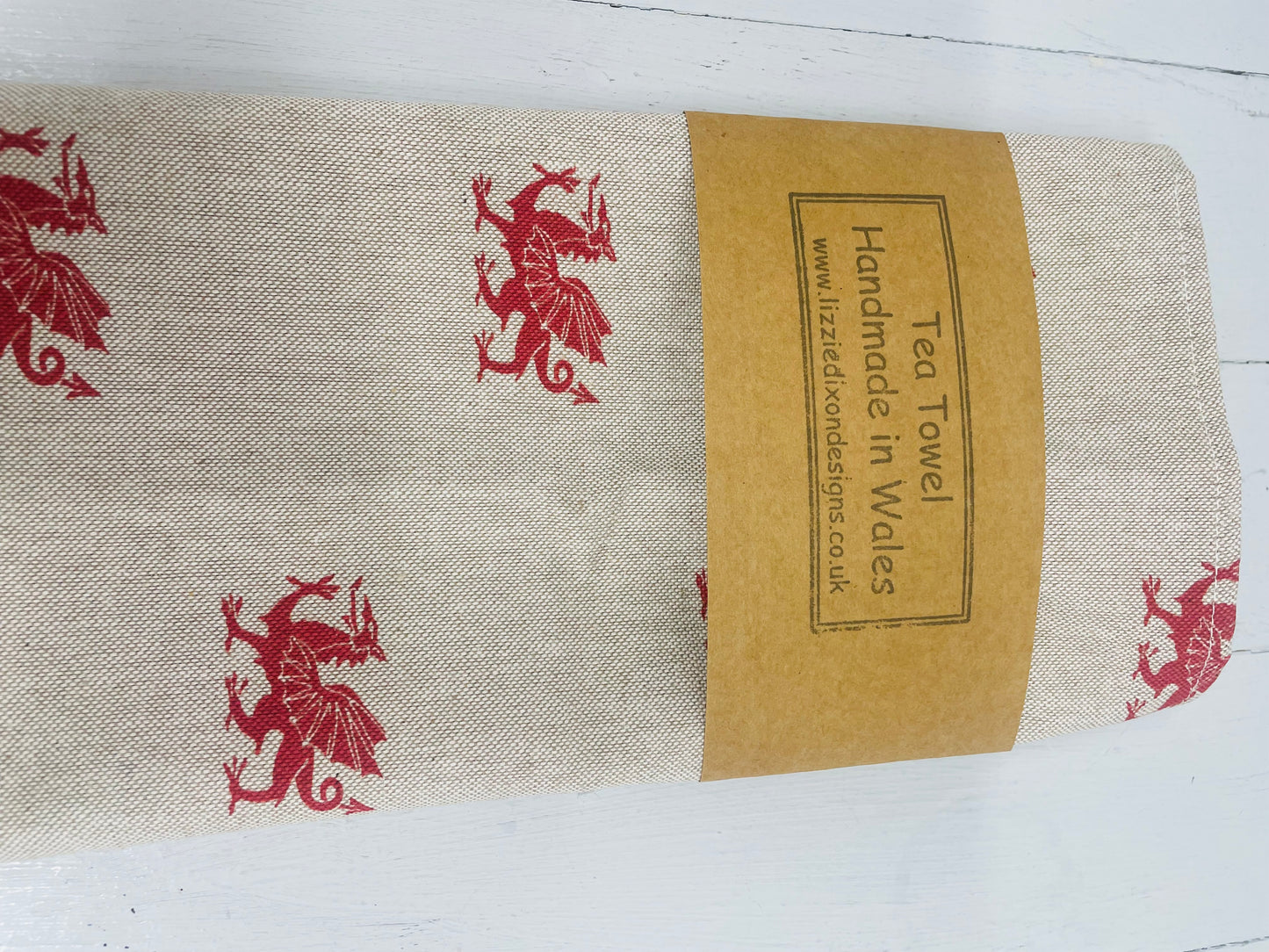 Welsh Dragon Print Tea Towel
