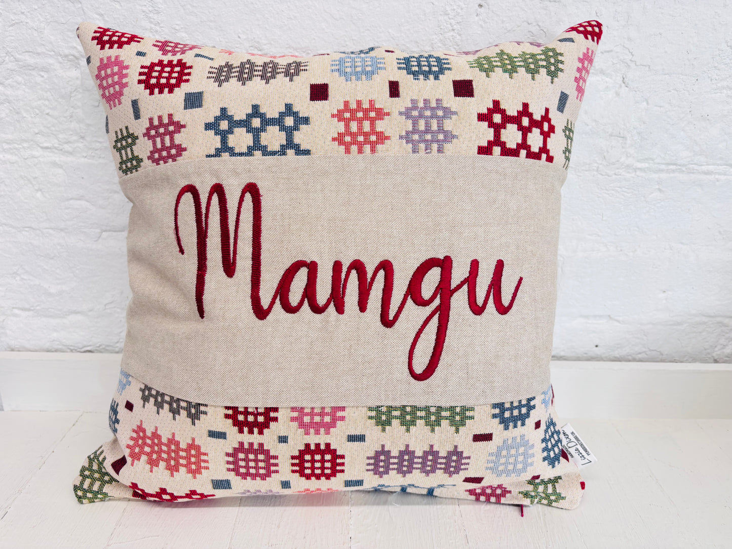 Welsh Blanket Mother's Day Gift, Personalised Cushion, Gift for Mum.