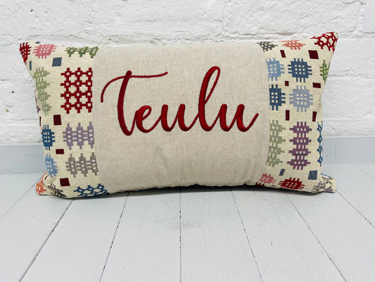 Teulu Welsh Blanket Long Cushion