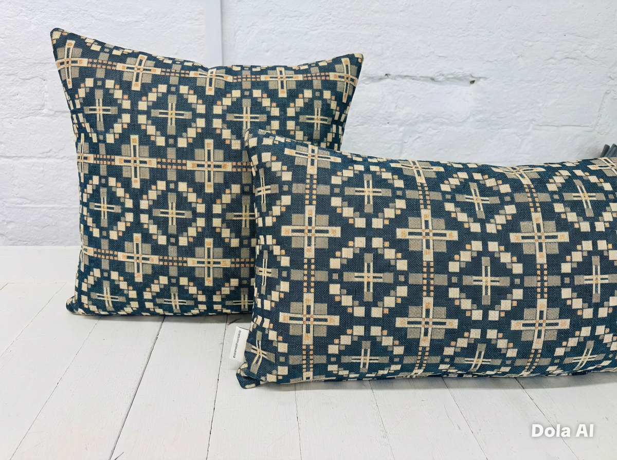 Vintage Cross Welsh Blanket Cushion- Plain Cushion
