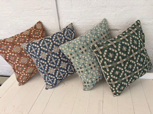 Vintage Cross Welsh Blanket Cushion- Plain Cushion