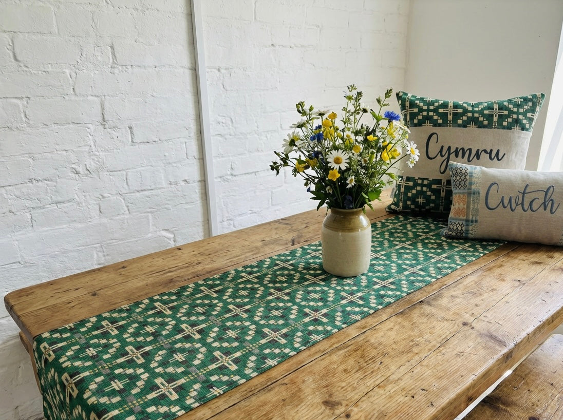 New Vintage Cross Table runner -Tapestry Table Runner