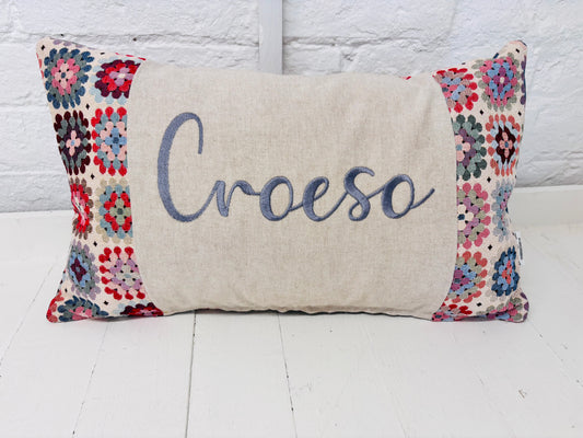Croeso Crochet style Cushion-Rectangle  Cushion