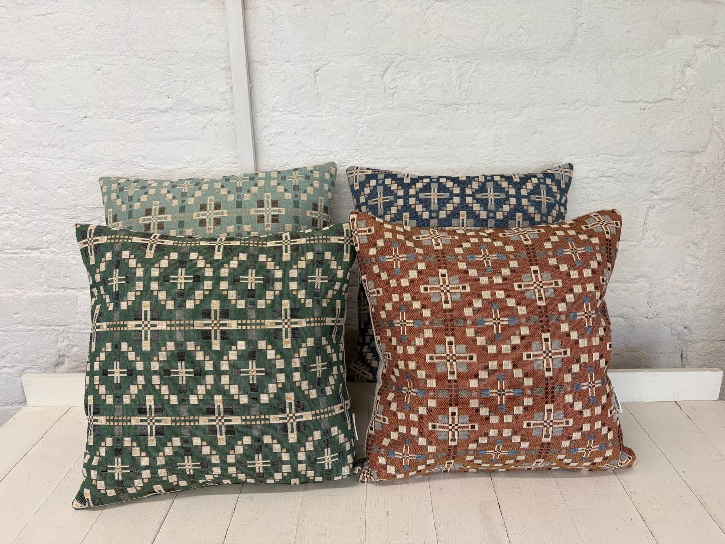 Vintage Cross Welsh Blanket Cushion- Plain Cushion