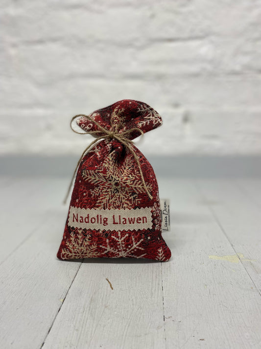 Festive Red Snowflake Christmas scented bag -lavender bag