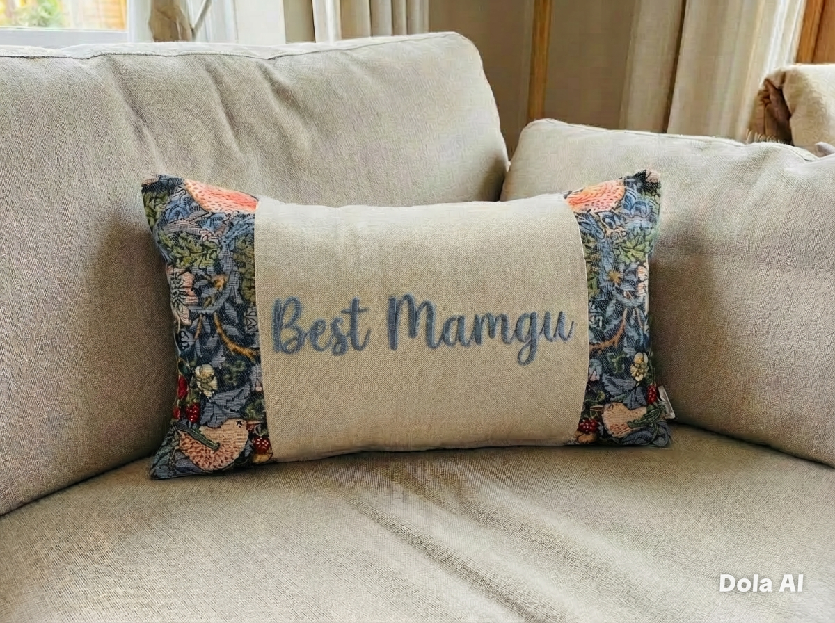 William Morris Strawberry Thief Tapestry Mother’s Gift, Personalised Cushion, Gift for Mum. Square Cushion