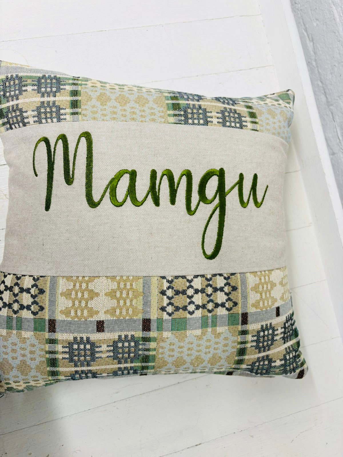 New Welsh Blanket Cushion. 16” Square Cwtch Cushion Personalised cushion