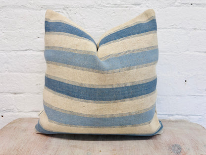 Beach Cushion - Blue and cream - Square (limited Edition)