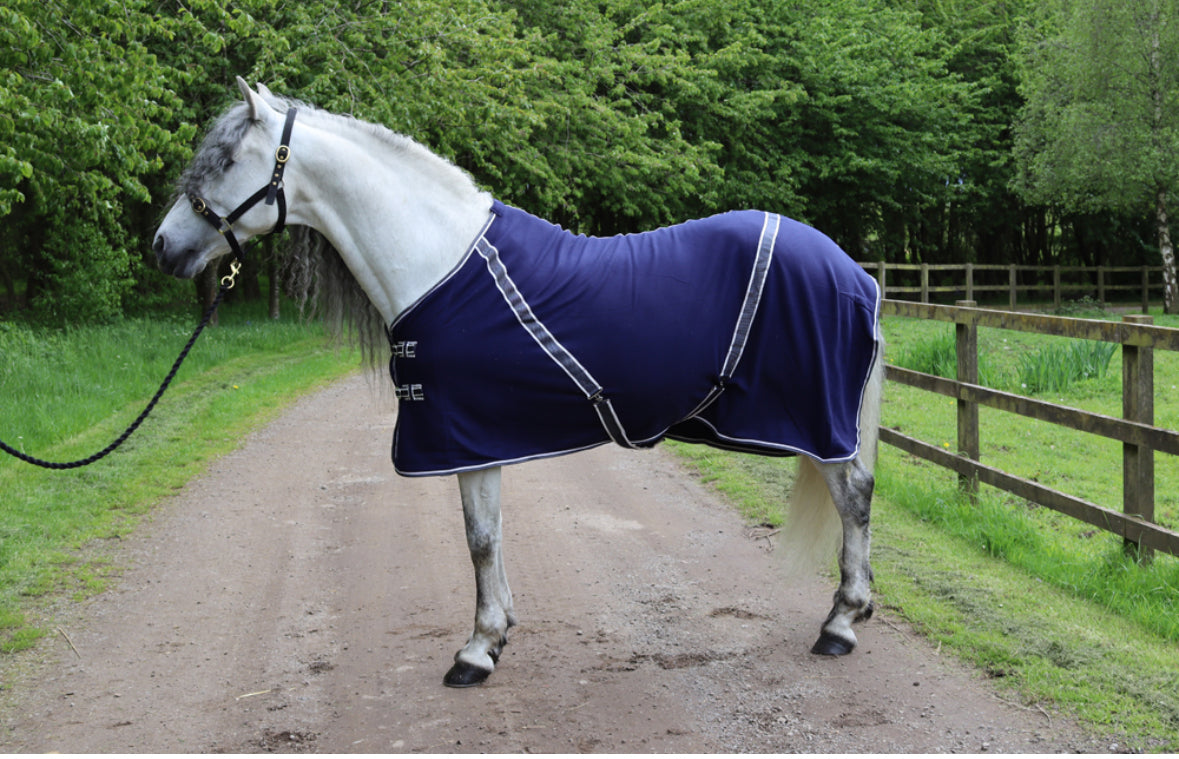 Personalised Navy Fleece  Rug- with Names or logo