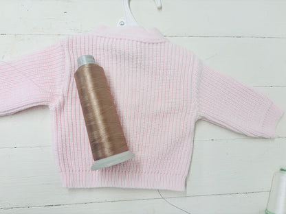 Pink Personalised Knitted Baby Cardigan