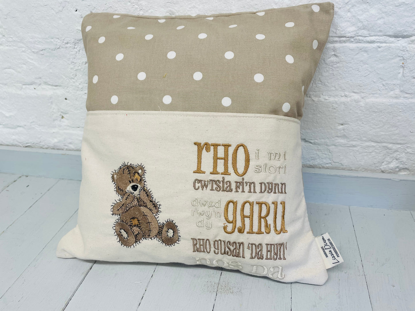 Tatty Teddy Welsh Children's Reading Book Cushion.