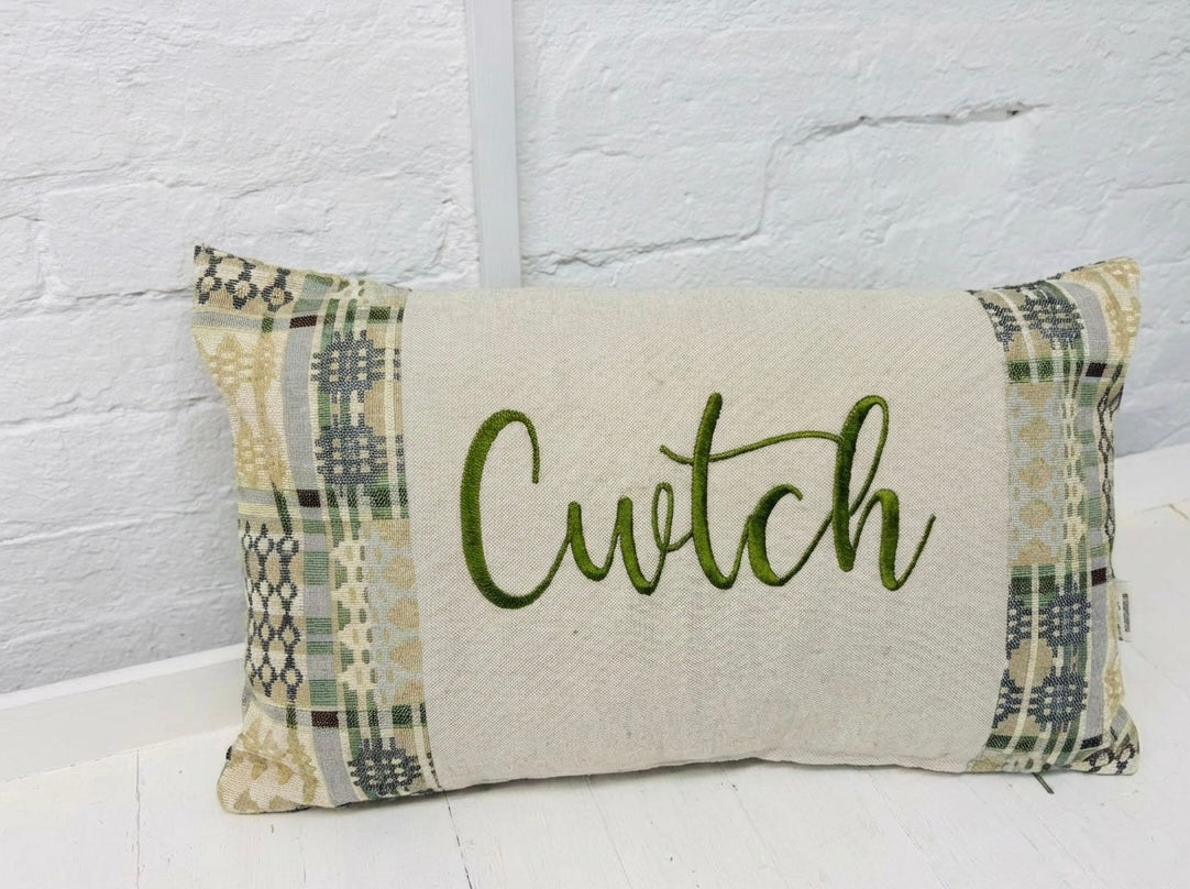 Cwtch Welsh Blanket -Rectangle Cushion