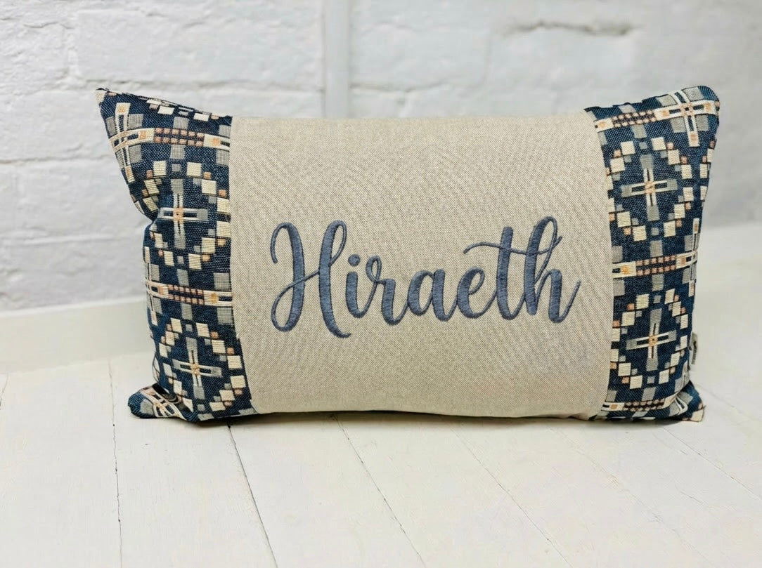 Vintage Cross Welsh Blanket Long Cushion- Any word