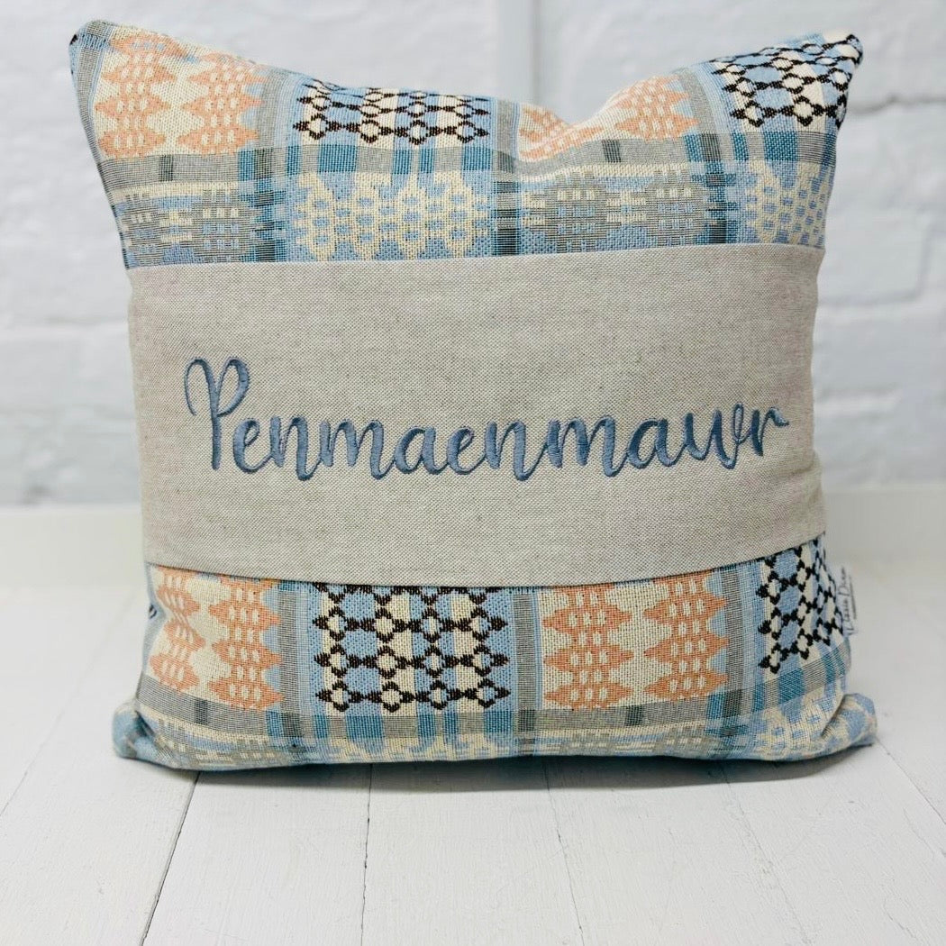 New Welsh Blanket Cushion. 16” Square Cwtch Cushion Personalised cushion