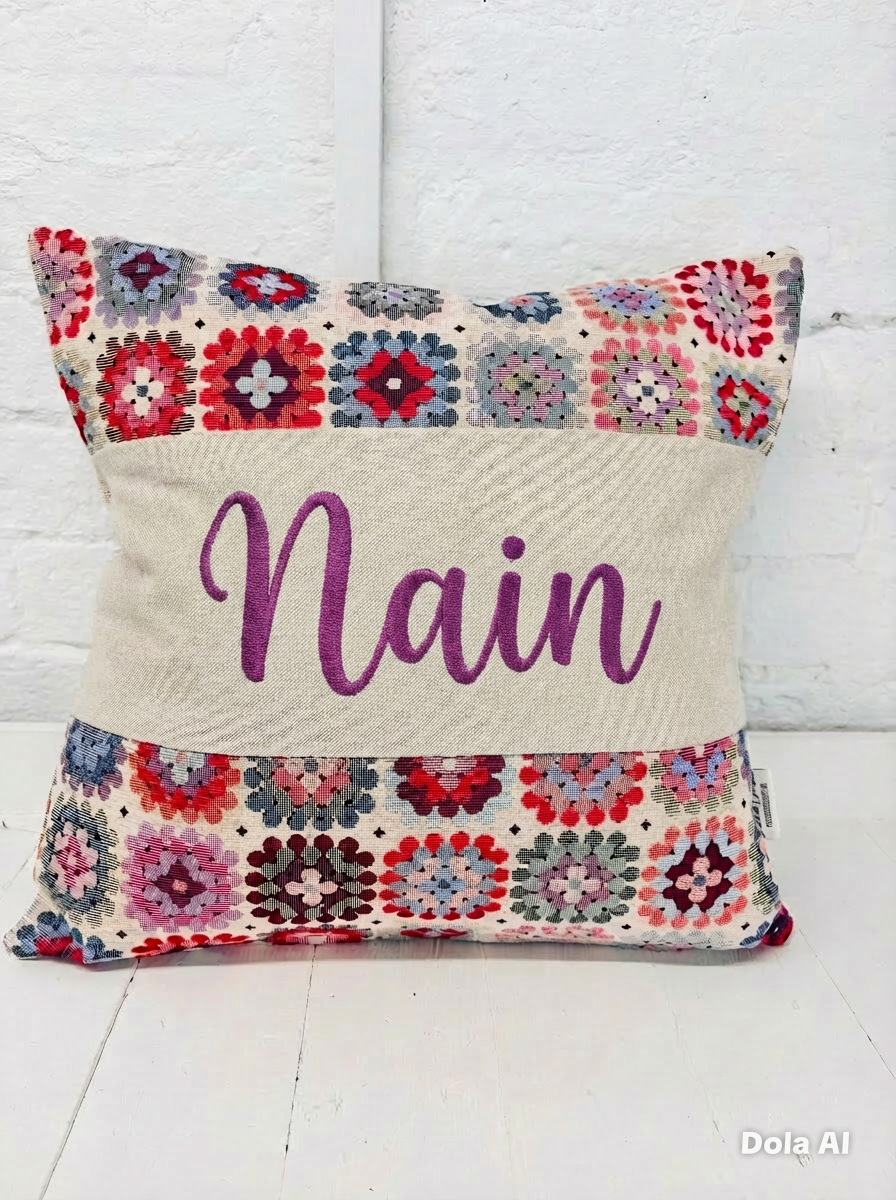 Granny Square Mother’s Day Cushion - Personalised Cushion