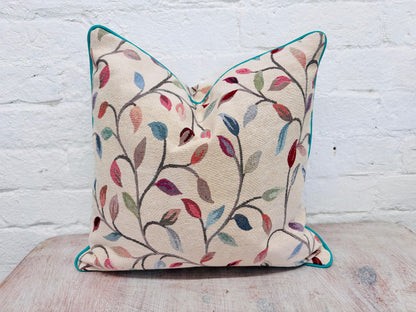 Piped Cushion- Beaufort vine leaf Tapestry Cushion.