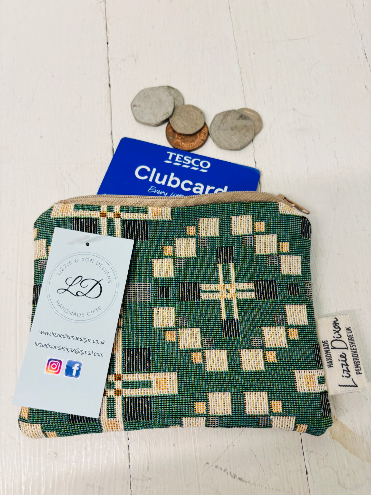 Vintage Cross Welsh Blanket Coin Purse