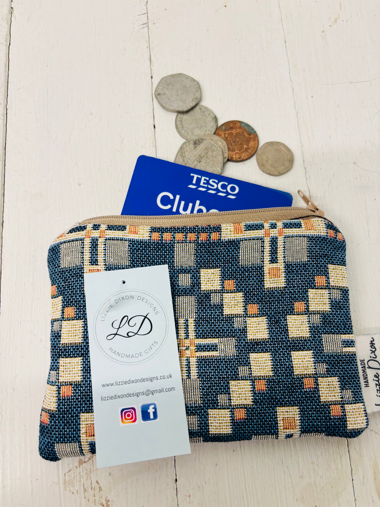 Vintage Cross Welsh Blanket Coin Purse