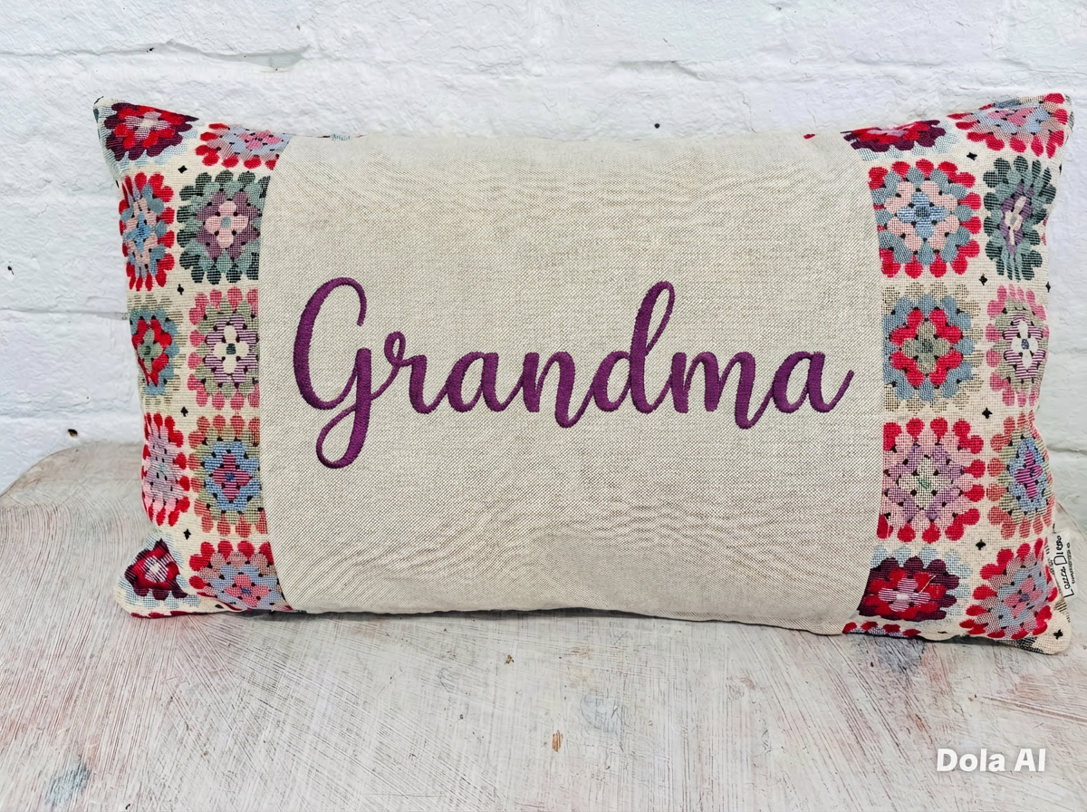Granny Square Mother’s Day Cushion - Personalised Cushion