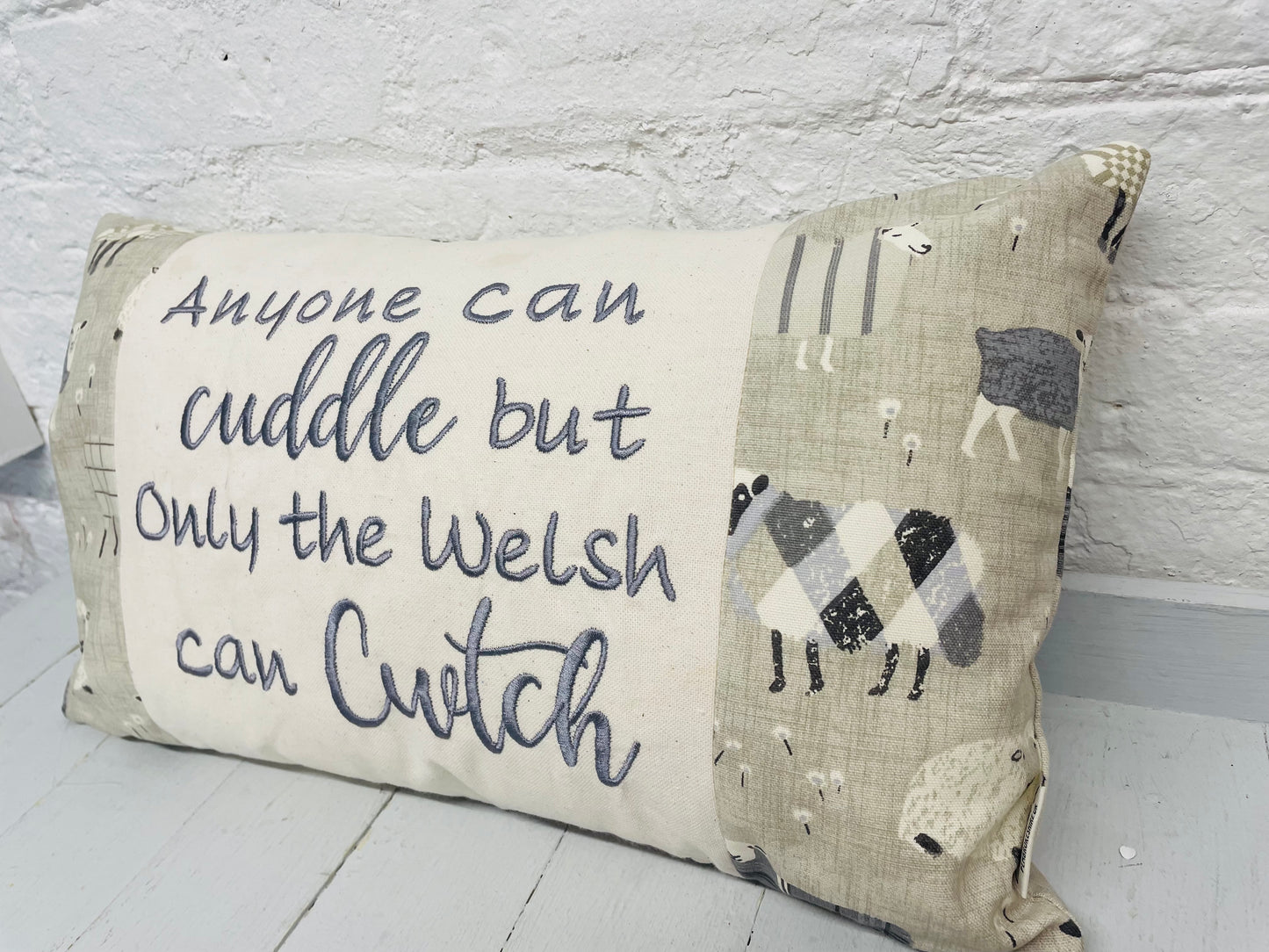 Sheep Design-Anyone can cuddle but only the Welsh can Cwtch -New