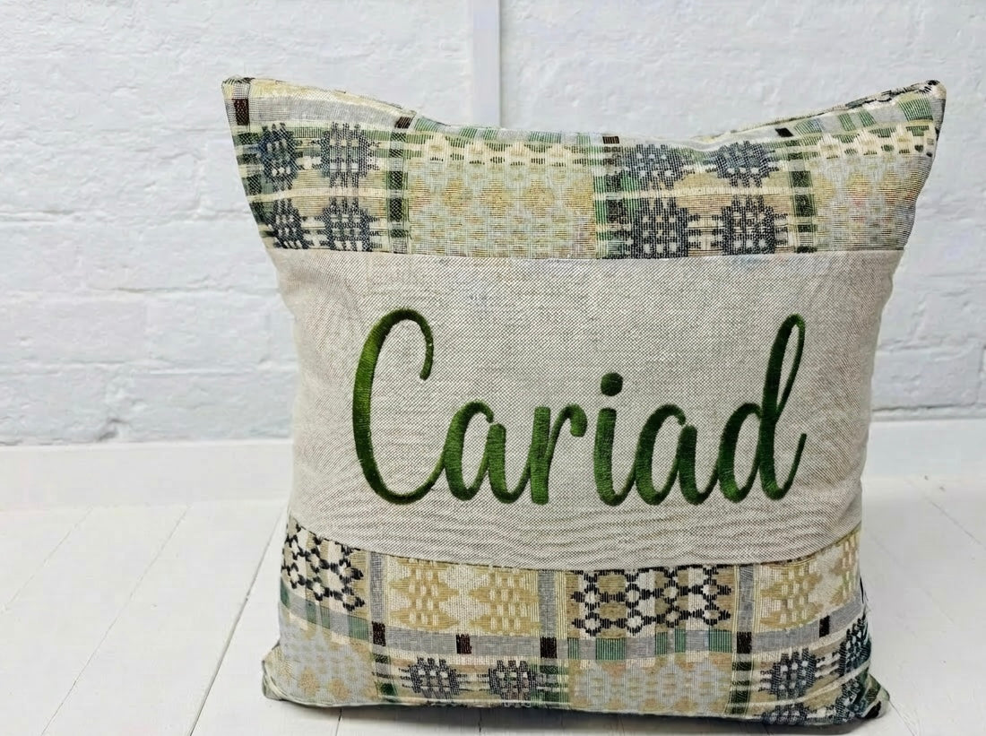 Cwtch Welsh Blanket -Rectangle Cushion