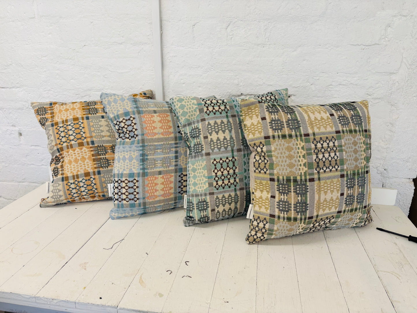 New Pastel Colours Welsh Blanket Cushion- Plain Cushion