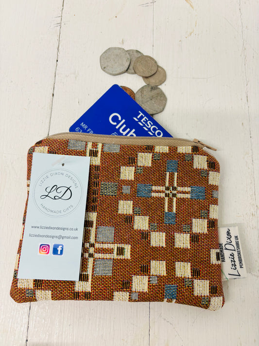 Vintage Cross Welsh Blanket Coin Purse